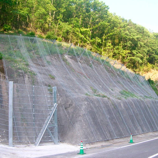 wire and rock fence