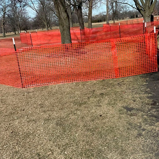 orange barrier fence