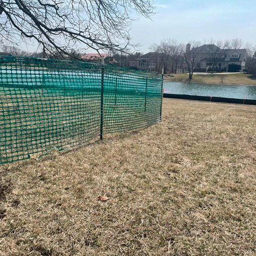 green barrier fence