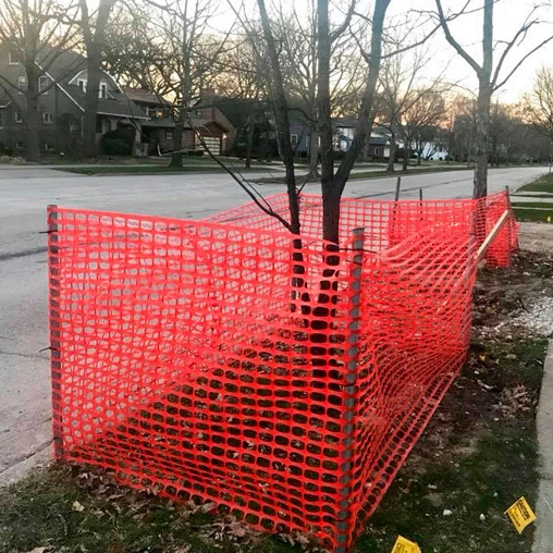 orange fence post