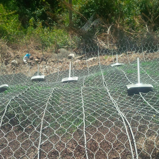 wire and rock fence