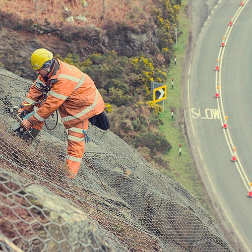 wire gabion rock fence