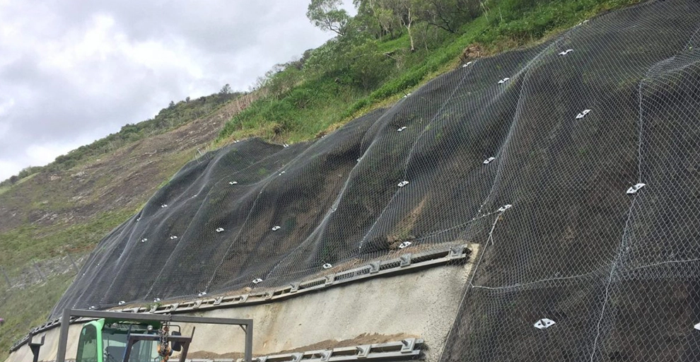 wire fencing on a slope