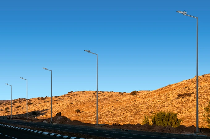 Solar Road Lamp in Country Road